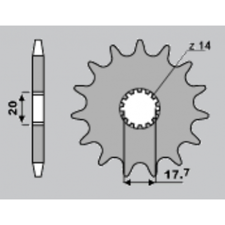 CHT, přední řetězové kolečko, 577 13 Yamaha YZ 85 '02-'15 (JTF558.13)* (řetěz 428)