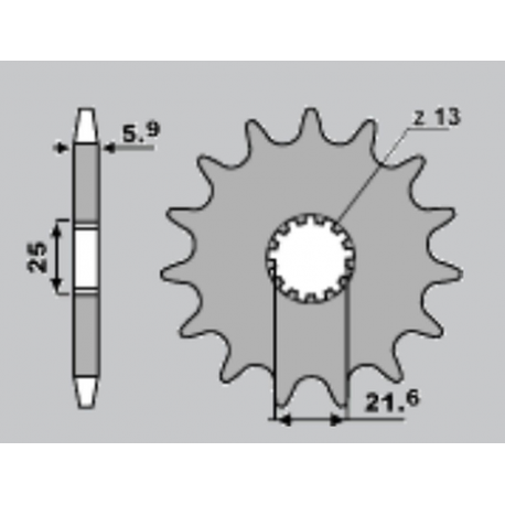 CHT, přední řetězové kolečko, 565 16 (A4250565160) 565 16 (E427-16) Suzuki GS500E '89-'93 (E427-16, 565-16) (JTF565.16)
