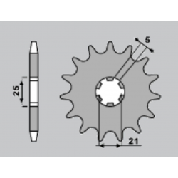 CHT, přední řetězové kolečko, 569 14 (569-14) 569 14 Kawasaki KX 250 '87-'98, Yamaha YZ 250 '77-'98, XV 250`89-15 (JTF569.14) (ř