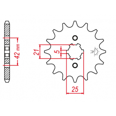Grosskopf, přední řetězové kolečko, 569 15 Yamaha YZ 250 87-98 (+1) (JTF569.15)