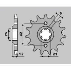 CHT, přední řetězové kolečko, 571 16 Yamaha XJ 600 84-91 (571-16) (JTF571.16)
