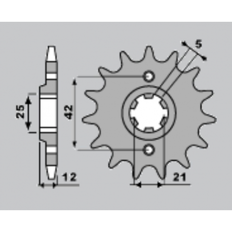 CHT, přední řetězové kolečko, 571 16 Yamaha XJ 600 84-91 (571-16) (JTF571.16)