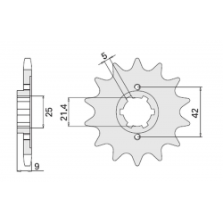 CHT, přední řetězové kolečko, 576 19 Yamaha XT 350 85-00 (JTF 576.19)