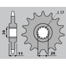 JR, přední řetězové kolečko 579 14 Yamaha R1/FJ1200/XJR (JTF579.14)