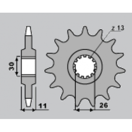 CHT, přední řetězové kolečko, 579 15 Yamaha FZS1000 00-05, R1 98-03 (-1)
