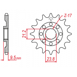 Grosskopf, přední řetězové kolečko, RMZ 450 2133 15