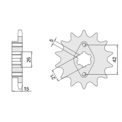 CHT, přední řetězové kolečko, 7003 15 Ducati PANTAH 350 500/650 81-82 (492-15)