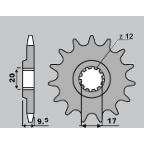 JR, přední řetězové kolečko 7005 13 KTM SX 65 '98-'15 (JTF1906.13)