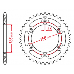 JR, rozeta duralová T7075 (ERGAL) 820 48 (82048) Husqvarna CR/WR/TE/TC '90-'13, Beta RR '05-'12 (JTR822.48) (Ł