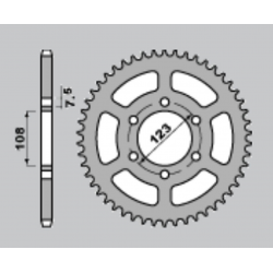 CHT, rozeta, 707 49 Cagiva 50/80 (696-49) (řetěz428)