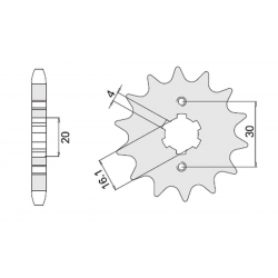 CHT, přední řetězové kolečko, 710 16 Cagiva 125 83-86 (710-16)