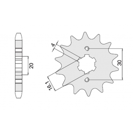 CHT, přední řetězové kolečko, 710 16 Cagiva 125 83-86 (710-16)