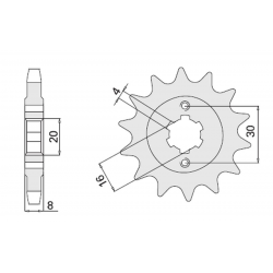 CHT, přední řetězové kolečko, 718 13 Husqvarna 125 '89-'94 (JTF718.13) (718-13)