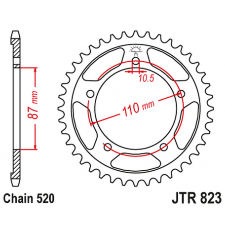 JT, rozeta 795 39 Suzuki GS 500 E/F 88-10 (JTR823.39ZBK)* (řetěz 520), černá barva,