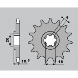 JR, přední řetězové kolečko 799 14 Suzuki VL 125/ GZ 125 (JTF410.14)