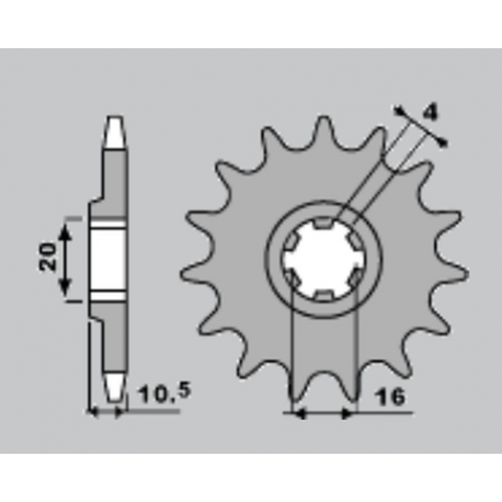 JR, přední řetězové kolečko 799 14 Suzuki VL 125/ GZ 125 (JTF410.14)