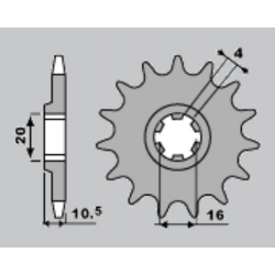 JR, přední řetězové kolečko 799 15 Suzuki VL 125/ GZ 125 (JTF410.15)