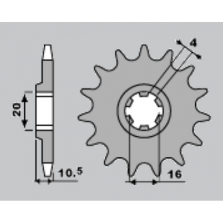 JR, přední řetězové kolečko 799 15 Suzuki VL 125/ GZ 125 (JTF410.15)