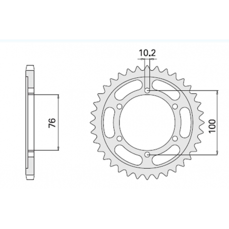 CHT, rozeta, ocelová 816 48 Suzuki GSXR1100, GSXR750 (92-95) (JTR816.48)* (řetěz 530) - zaměnitelné s 825 48 (816-48)
