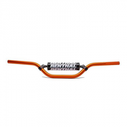 Renthal, řidítka 7/8" (22mm) MX Mini Handlebar ORANGE KTM 65 SX PADDED, oranžová barva s chráničem