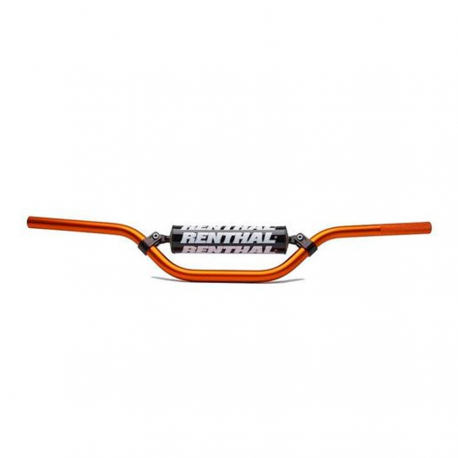 Renthal, řidítka 7/8" (22mm) MX Mini Handlebar ORANGE KTM 65 SX PADDED, oranžová barva s chráničem