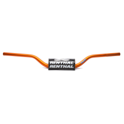 Renthal, řidítka 1,1/8" (28,6mm) MX Fatbar Handlebar ORANGE KTM HIGH PADDED, oranžová barva s chráničem
