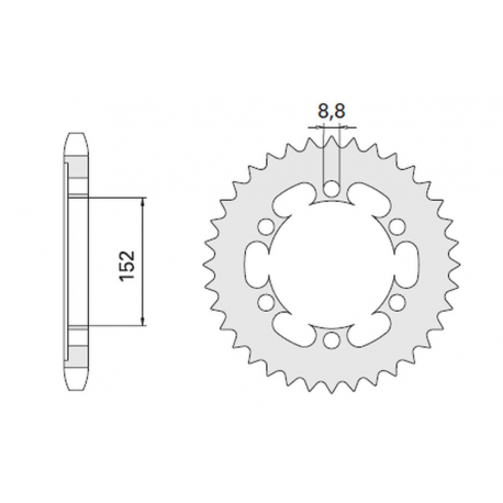 CHT, rozeta, 841 42 (841-42) Yamaha SR 500 78-80, XT 500 76-80 (řetěz 530)