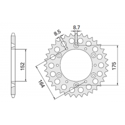 CHT, rozeta, 856 47 (2045-47) Yamaha TT 600E 96-00, TTR 600 (JTR853.47) (řetěz 520) (JTR853.47)