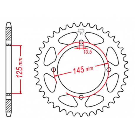 Grosskopf, rozeta, 857 39 Yamaha XT 600 '85-94, XT 600Z TENERE 87-89, YFM700, YFZ450, YFM350 (JTR857.39)