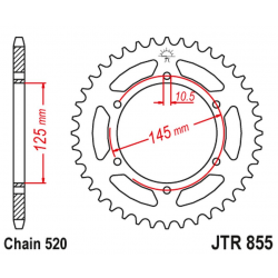 JT, rozeta 866 48 Yamaha XJ 600 DIVERSION 95-03 (JTR855.48ZBK) (řetěz 520), černá barva,