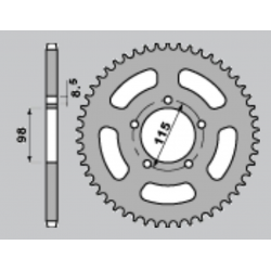PBR, rozeta 893 46 C45 KTM SX 60/65 (řetěz420) (JTR894.46)