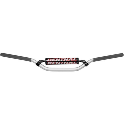 Renthal, řidítka 7/8" (22mm) MX Handlebar SILVER/GREY RC PADDED, stříbrná barva s chráničem