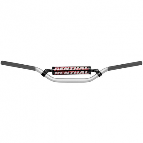 Renthal, řidítka 7/8" (22mm) MX Handlebar SILVER/GREY RC PADDED, stříbrná barva s chráničem