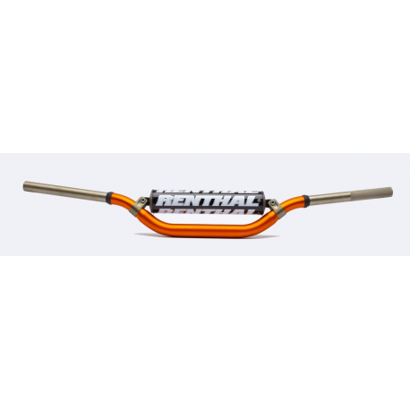 Renthal, řidítka 1,1/8" (28,6mm) MX Twinwall 996 HANDLEBAR ORANGE VILLOPOTO / STEWART PADDED, oranžová barva s chráničem