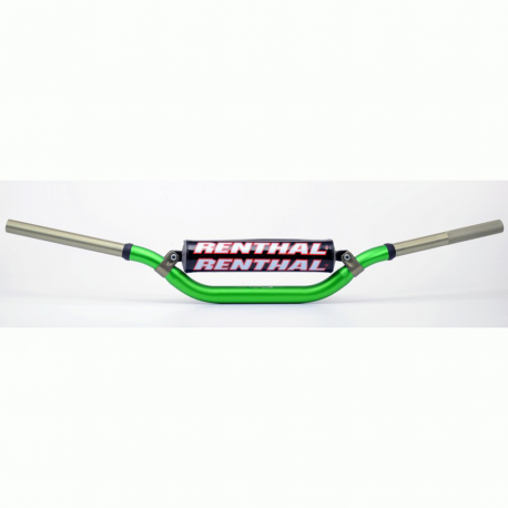 Renthal, řidítka 1,1/8" (28,6mm) MX Twinwall 997 HANDLEBAR GREEN CR/CRF 04-13 KX/KXF 06-13 PADDED, zelená barva s chráničem