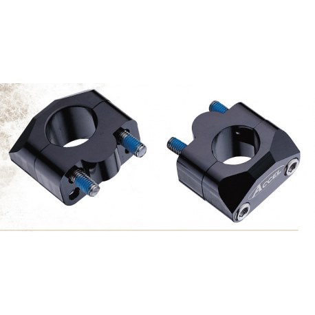 Accel, zvyšovací držáky řidítek (dole-22,2/nahoře-22,2mm) výška 20mm, černá barva