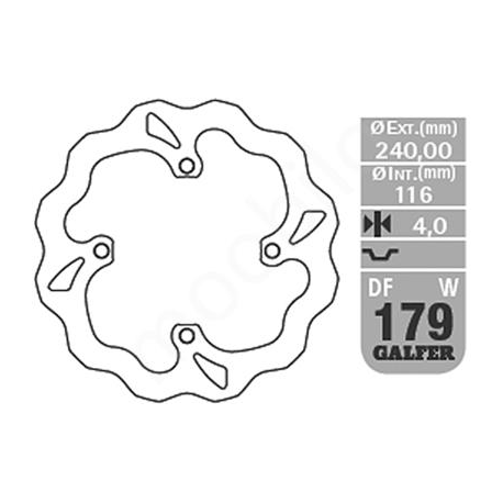 Galfer, zadní brzdový kotouč Kawasaki KX/KXF (04-14) (240X116X4) WAVE