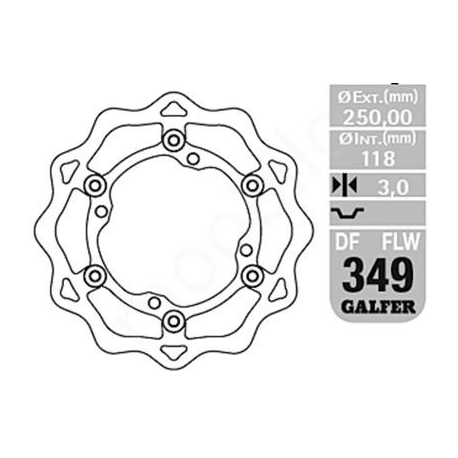 Galfer, brzdový kotouč plovoucí 250mm Suzuki RMZ 250 '07- ,RMZ 450 '05-