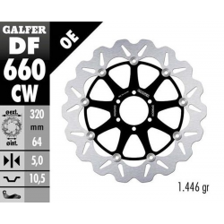 Galfer, přední brzdový kotouč, Aprilia/Ducati/Yamaha (320X64X5) plovoucí WAVE
