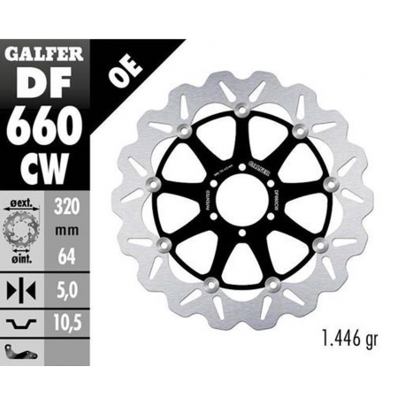 Galfer, přední brzdový kotouč, Aprilia/Ducati/Yamaha (320X64X5) plovoucí WAVE