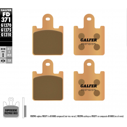 Galfer, brzdové desky KH417/4 Sintered (zlaté) Street, přední Kawasaki ZX 6R '07- , Z 1000 '07-'09, GTR 1400, ZZR 1400