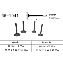 Vesrah, sací ventil, Honda XR 250R '96-'04 (2 ks na moto) (28,5X5,0X95,6 mm) (OEM: 14711-KCZ-000) (1ks)