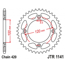 JT, rozeta 1141 60 Beta 50 RR ENDURO / ENDURO RACING / ENDURO SPORT '18-'19 (JTR1141.60)* (řetěz 520)