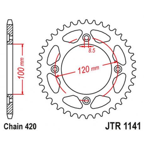 JT, rozeta 1141 60 Beta 50 RR ENDURO / ENDURO RACING / ENDURO SPORT '18-'19 (JTR1141.60)* (řetěz 520)