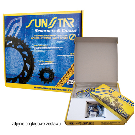 Sunstar, řetězová sada, Yamaha XT 660R 04-12/ XTZ 660 TENERE 08-12, zlatý řetěz (15/45/110) (DO 750CC) (SUN38715/SUN1-3541-45/SS