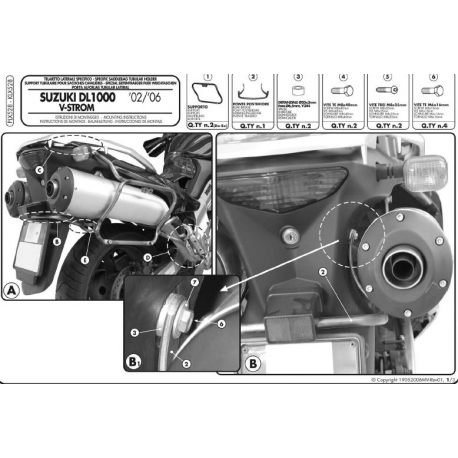 Kappa, nosiče bočních kufrů Monokey, SIDE Suzuki DL 1000 V-STROM