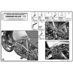 Kappa, padací rámy, Kawasaki KLR 650, černá barva