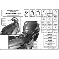 Kappa, nosič centrálního kufru, Suzuki GSR 600 (06-11) ( s plotnou Monolock )