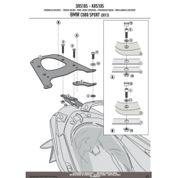 Kappa, nosič centrálního kufru, BMW C 600 SPORT (12-15) (s plotnou Monokey)