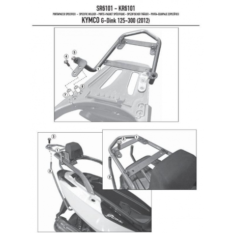 Kappa, nosič centrálního kufru, KYMCO G-DINK 125/300 (12-15) (bez plotny)